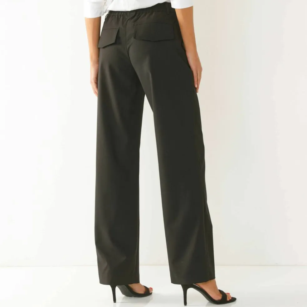 Pantalon droit large, uni
