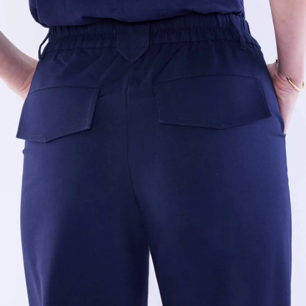 Pantalon droit large, uni