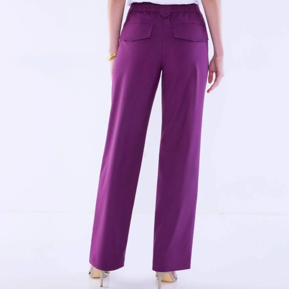 Pantalon droit large, uni