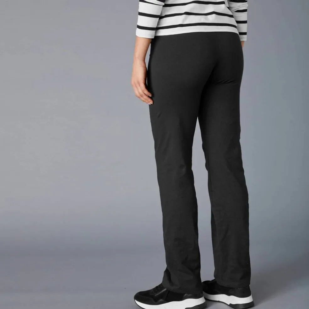 Pantalon droit maille taille élastiquée