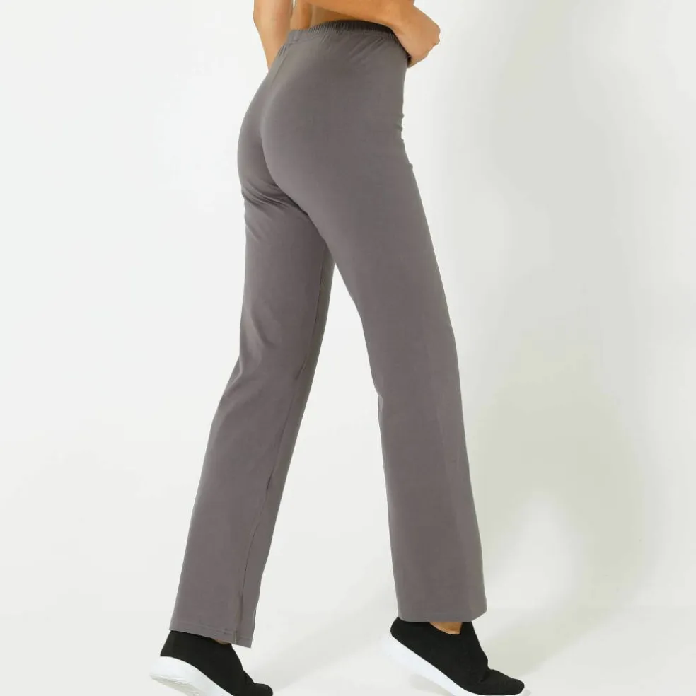 Pantalon droit maille taille élastiquée