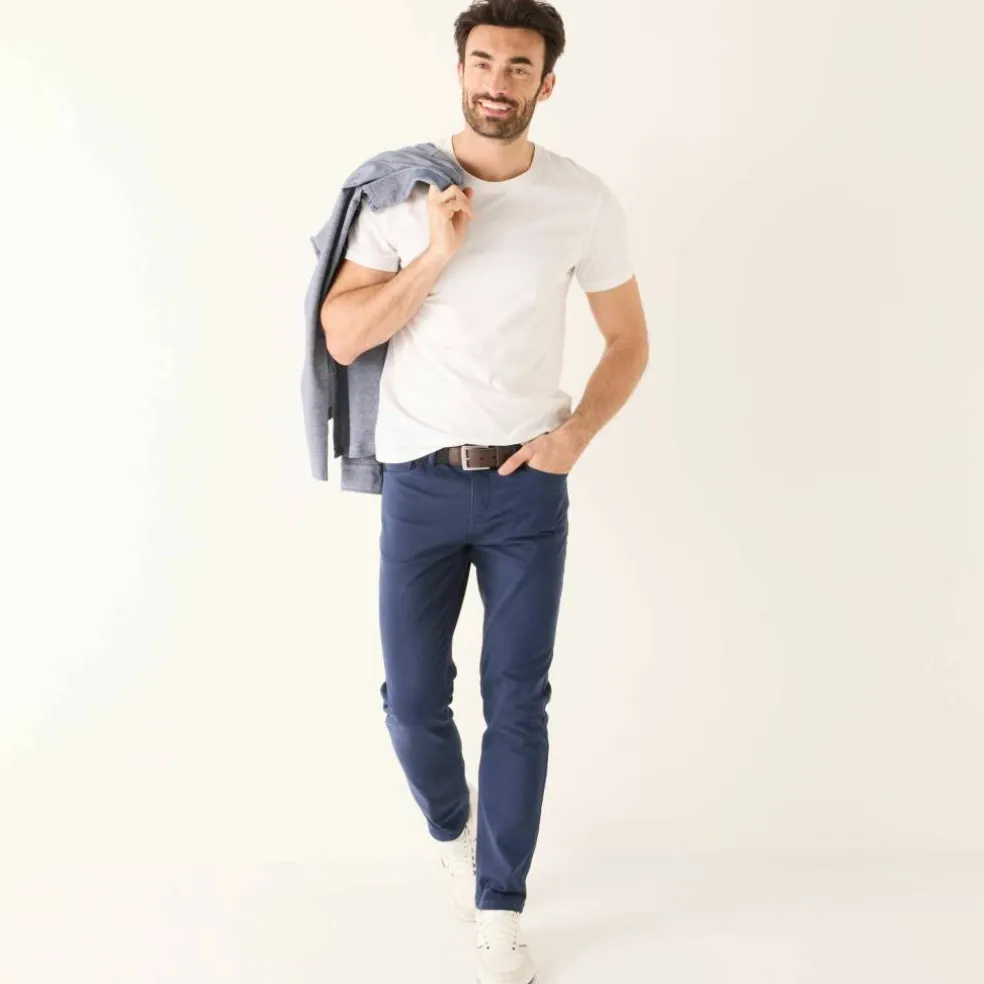 Pantalon droit 5 poches ceinture élastiquée invisible - L32