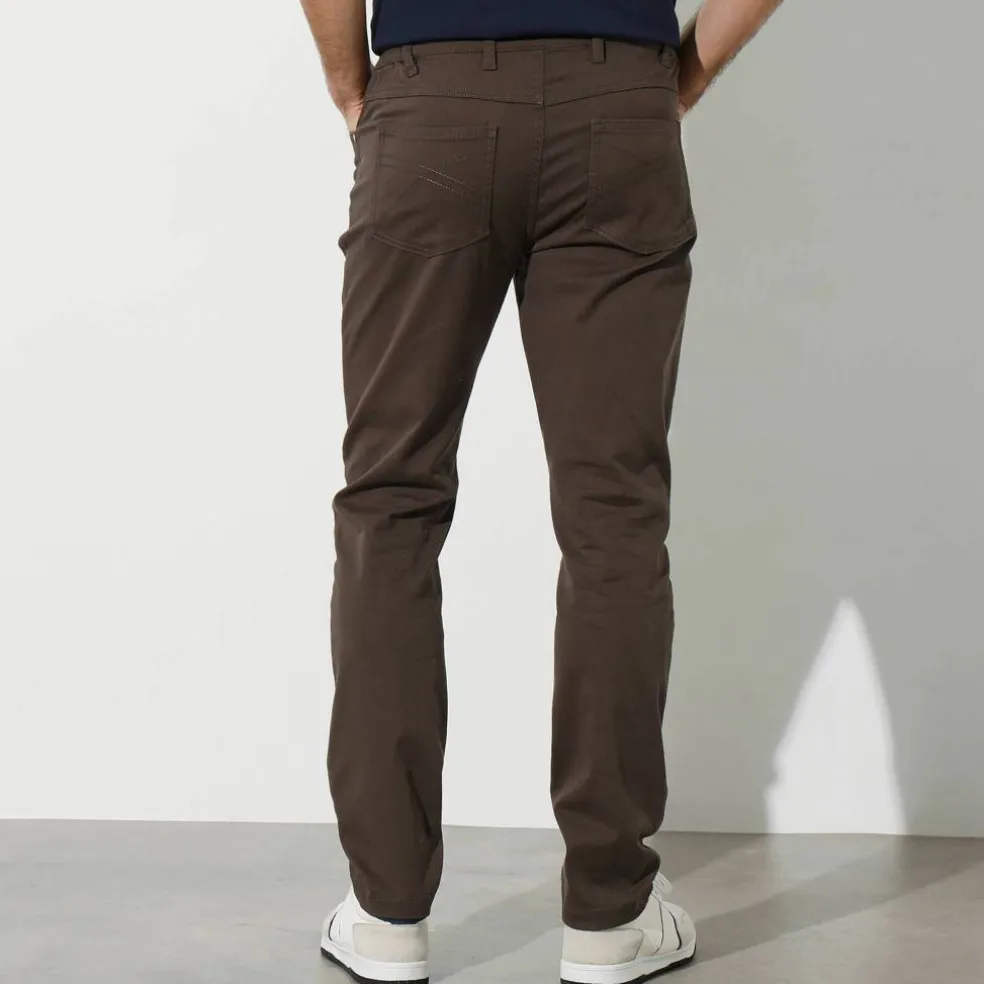 Pantalon droit 5 poches élastiqué côtés - L30
