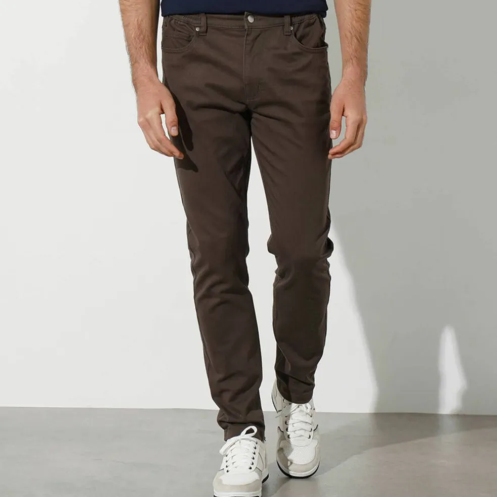 Pantalon droit 5 poches élastiqué côtés - L30