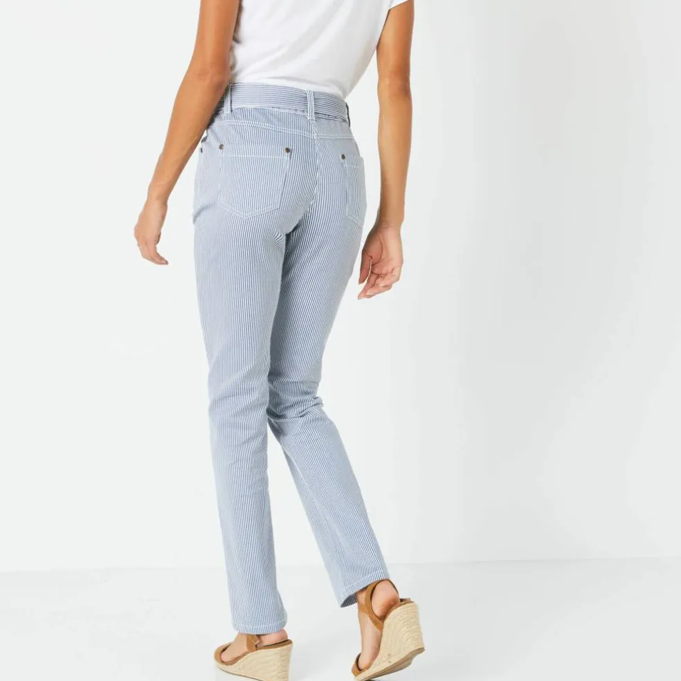 Pantalon droit rayé, Spécial Petites