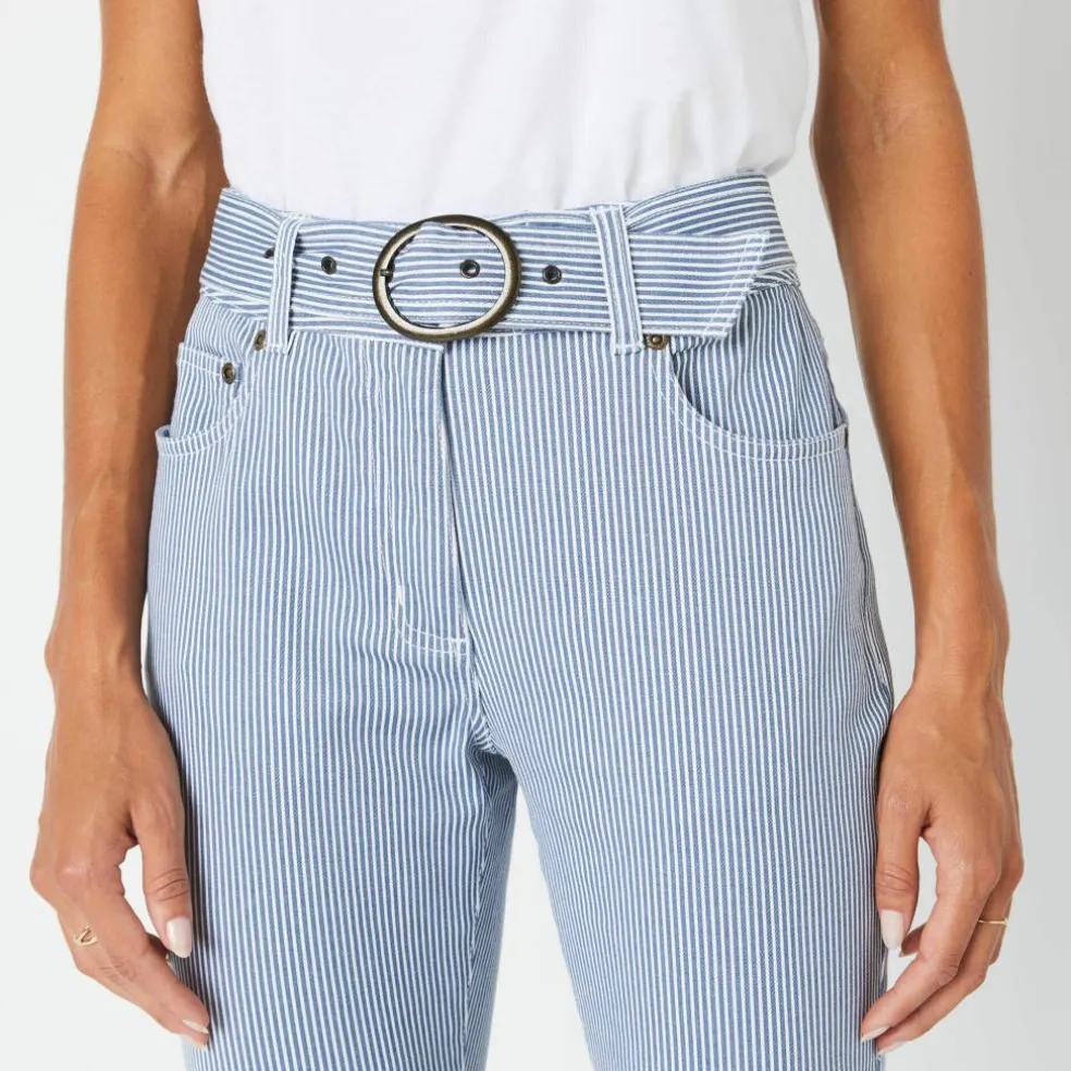 Pantalon droit rayé, Spécial Petites