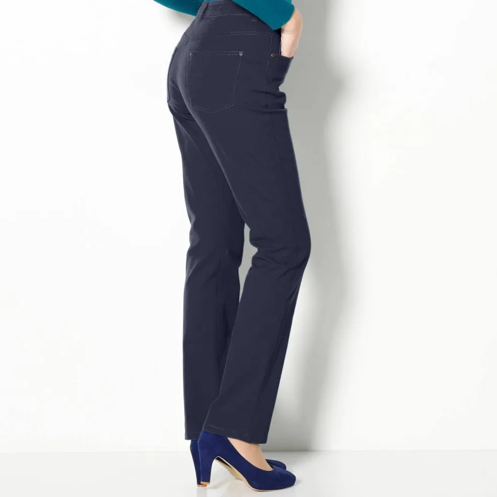 Pantalon droit stretch uni