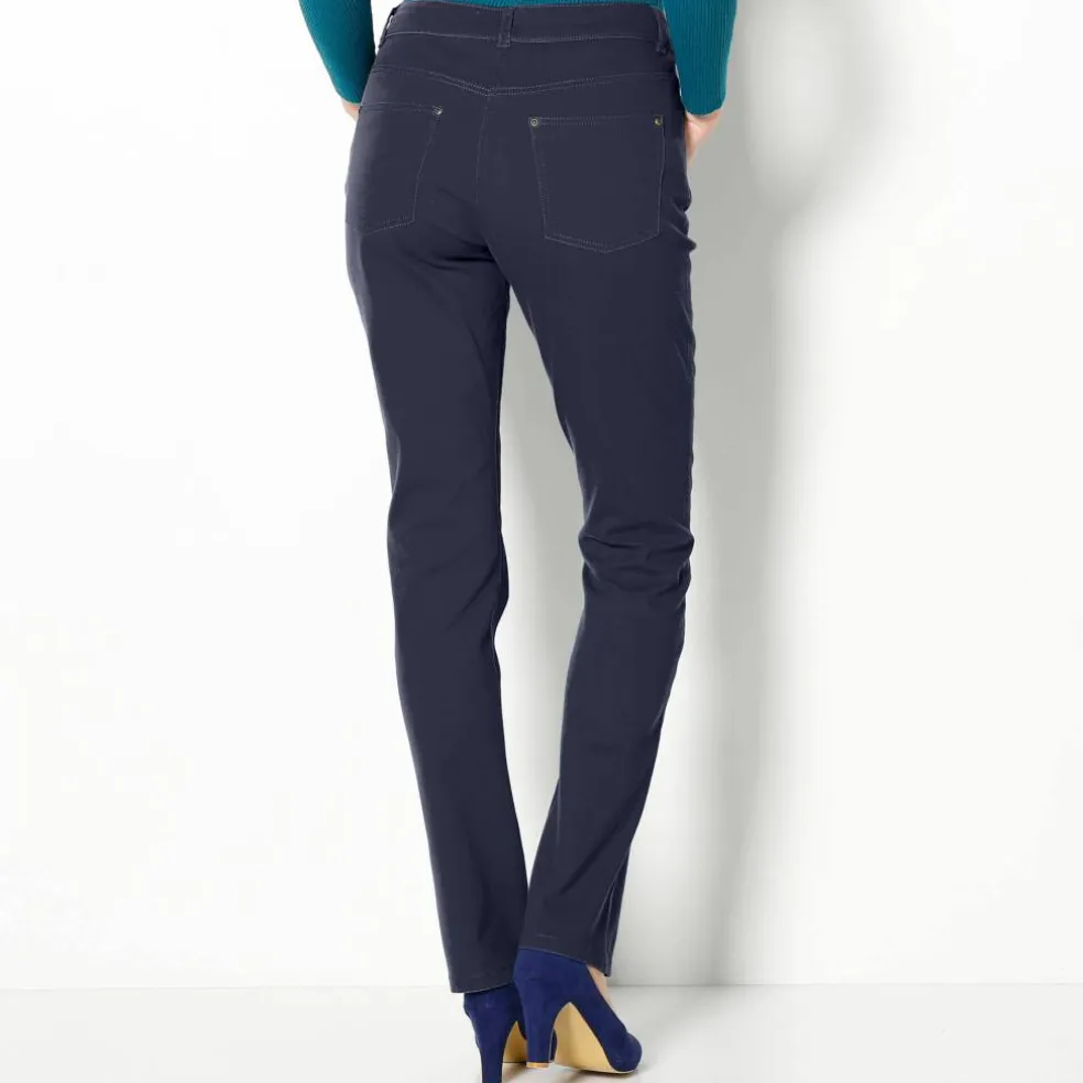 Pantalon droit stretch uni