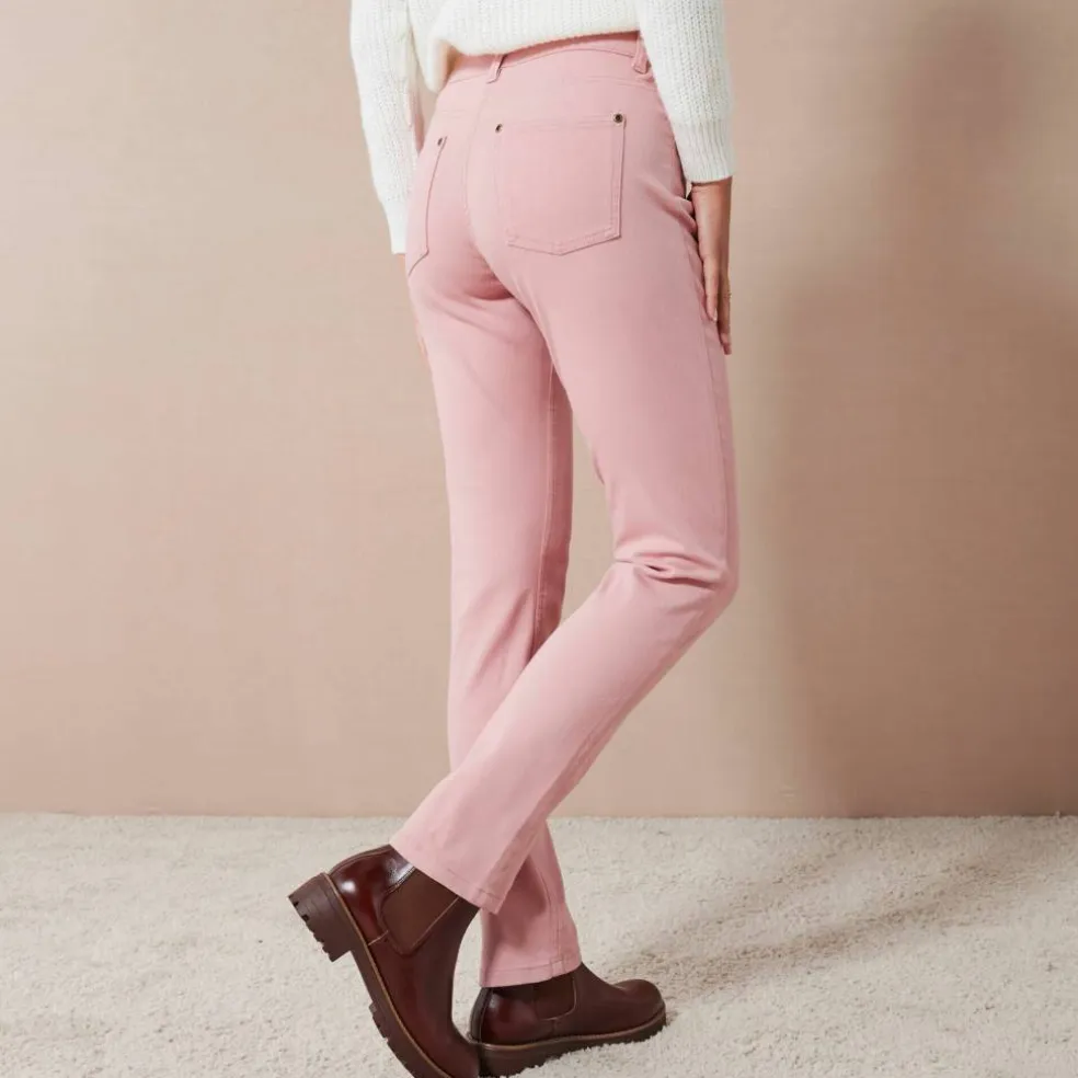 Pantalon droit stretch uni