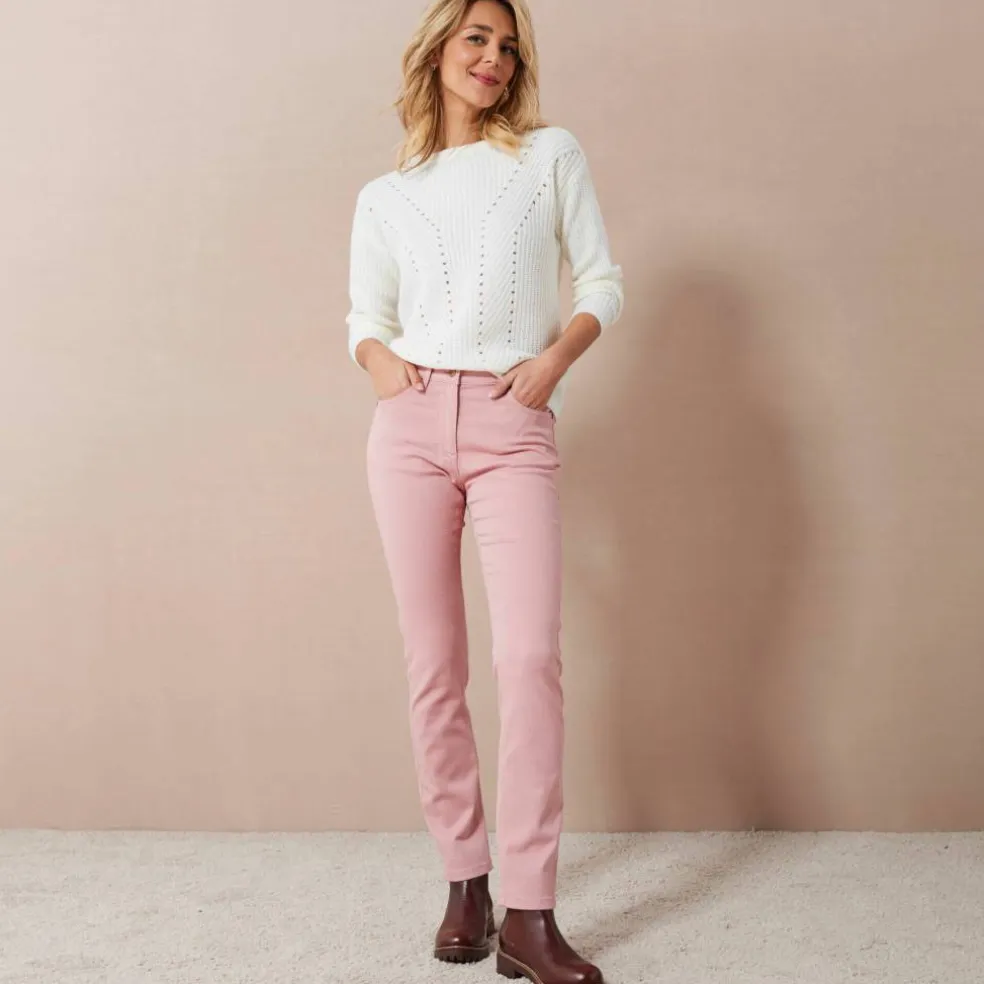 Pantalon droit stretch uni