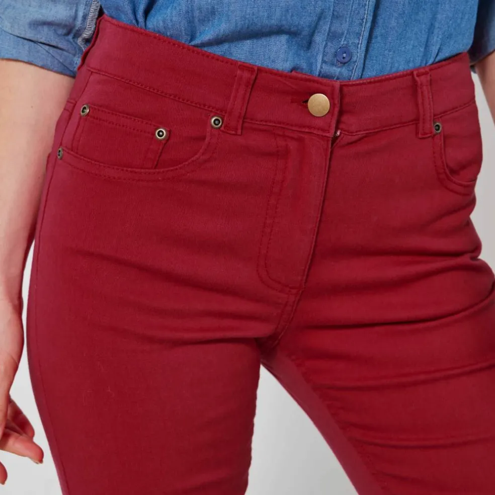 Pantalon droit stretch uni