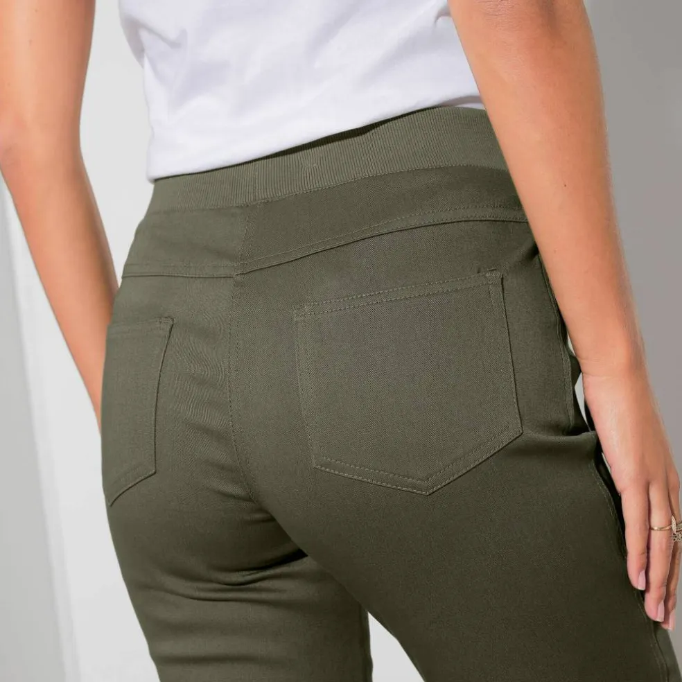 Pantalon droit "ultra confort" taille élastiquée
