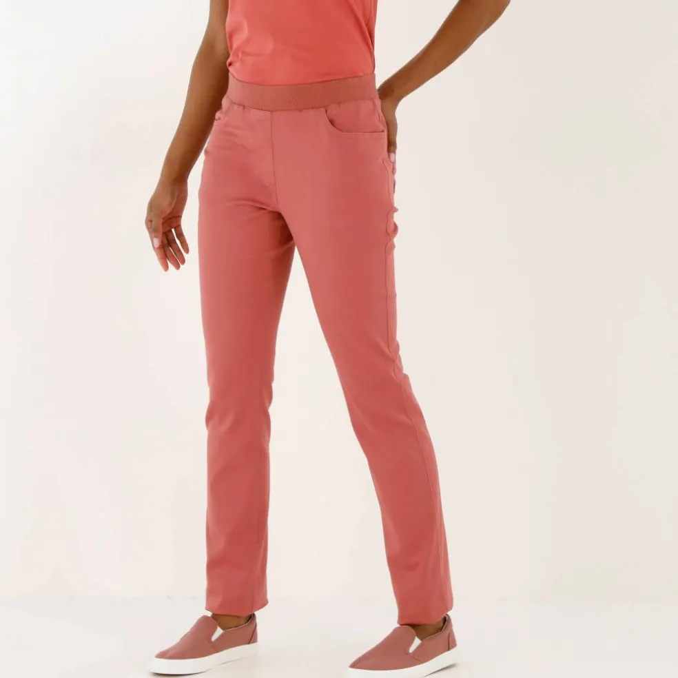 Pantalon droit "ultra confort" taille élastiquée