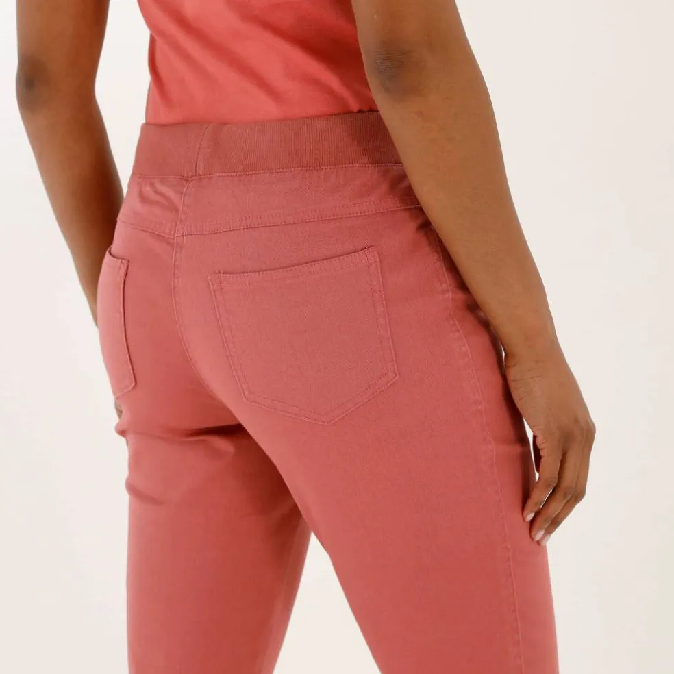 Pantalon droit "ultra confort" taille élastiquée