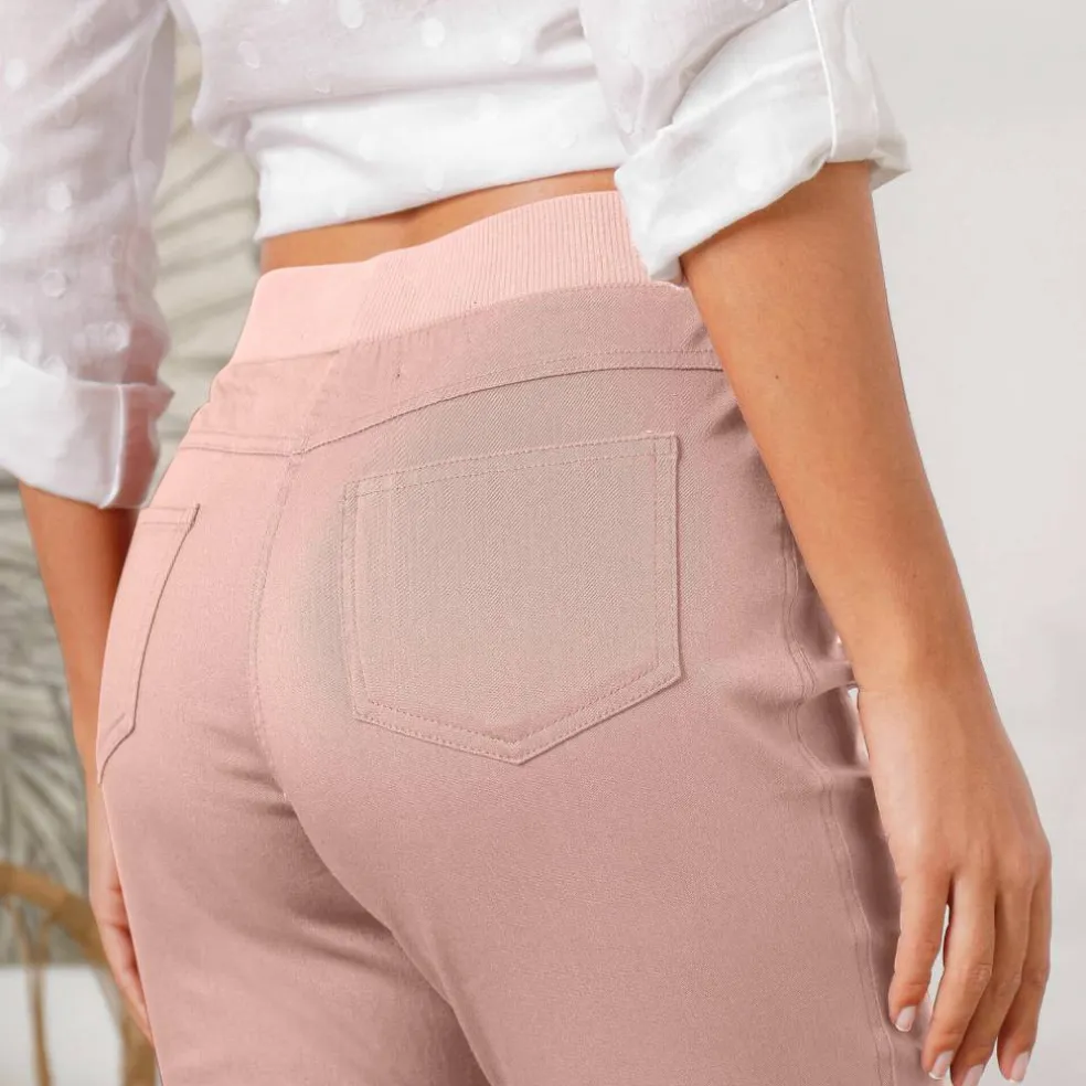 Pantalon droit "ultra confort" taille élastiquée