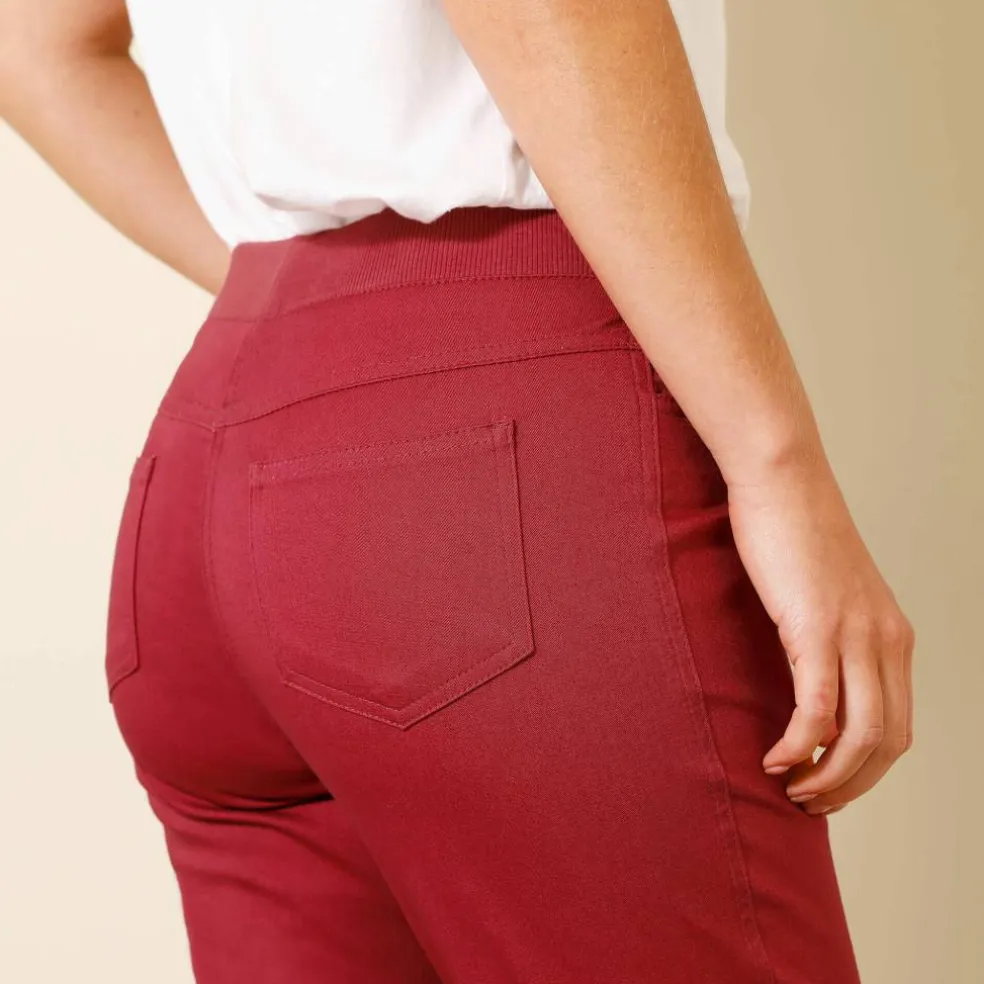 Pantalon droit "ultra confort" taille élastiquée