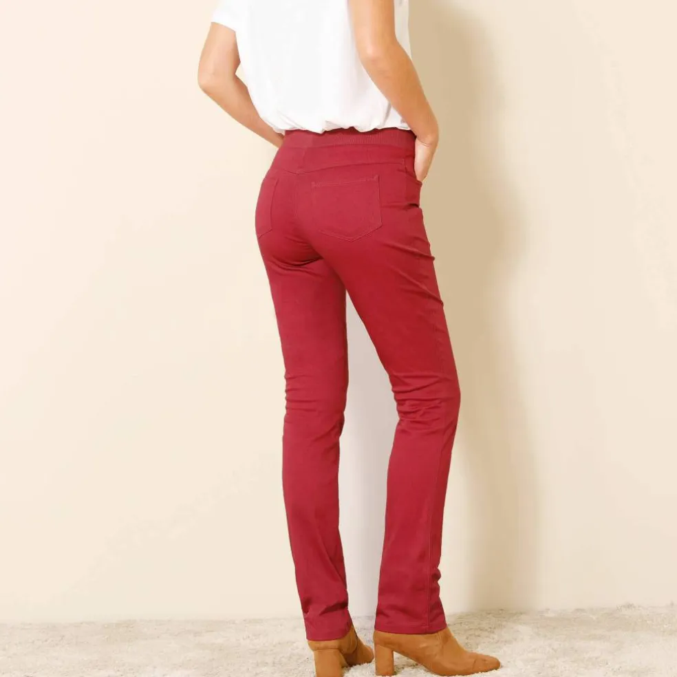 Pantalon droit "ultra confort" taille élastiquée