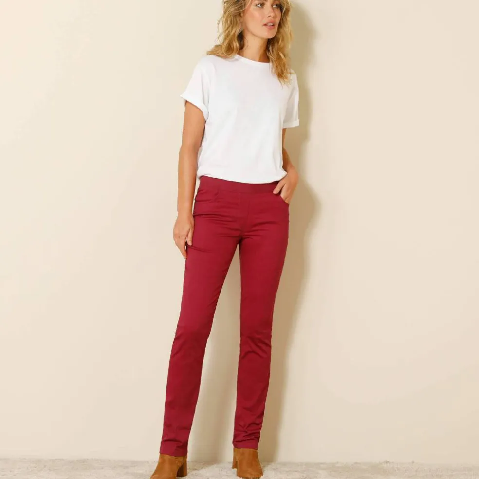 Pantalon droit "ultra confort" taille élastiquée