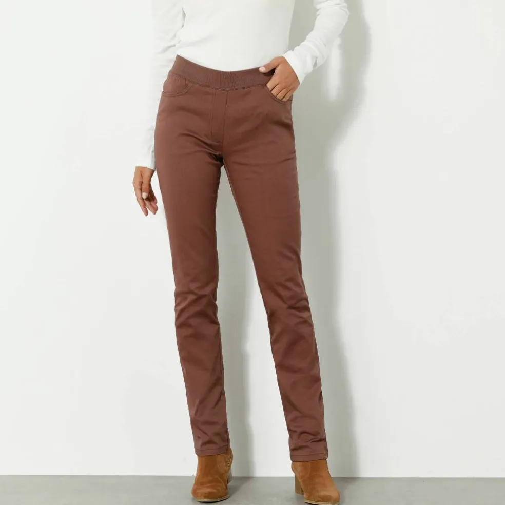Pantalon droit "ultra confort" taille élastiquée