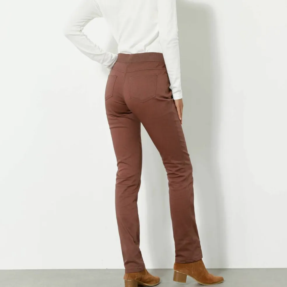 Pantalon droit "ultra confort" taille élastiquée