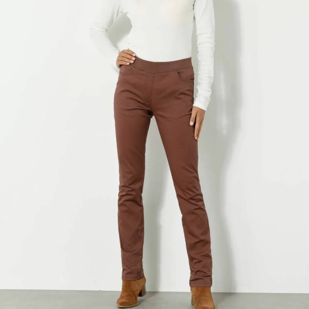 Pantalon droit "ultra confort" taille élastiquée