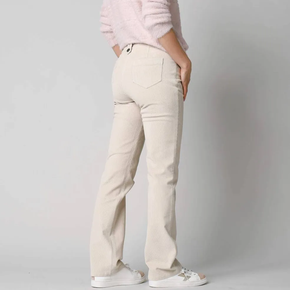 Pantalon droit, velours côtelé