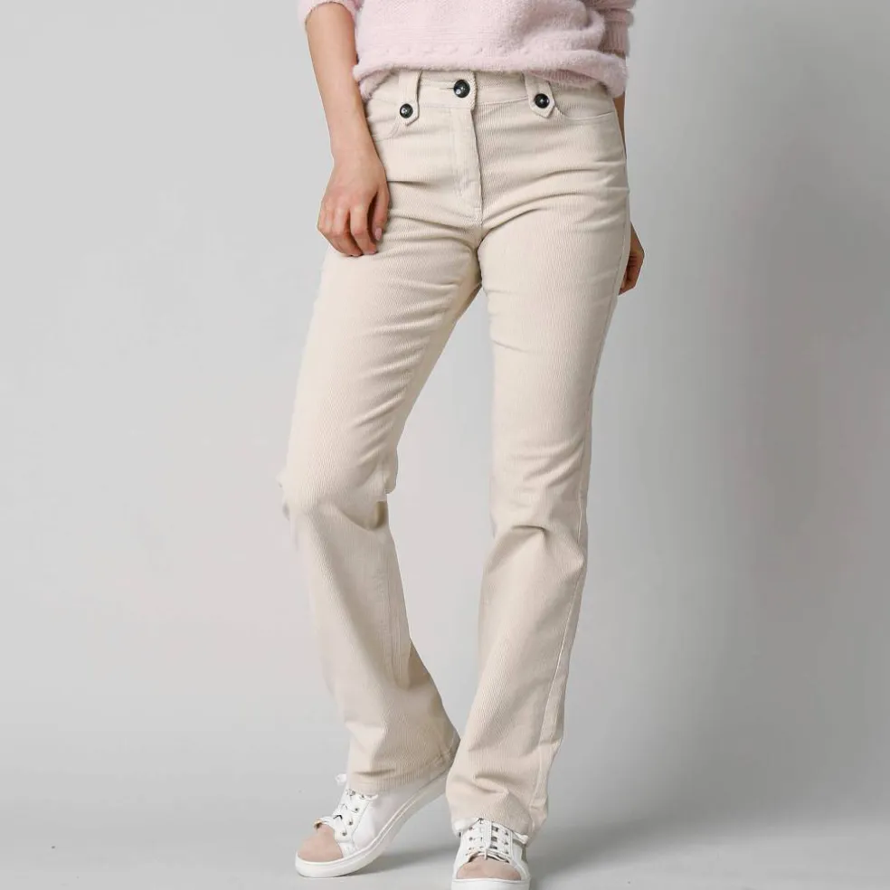 Pantalon droit, velours côtelé