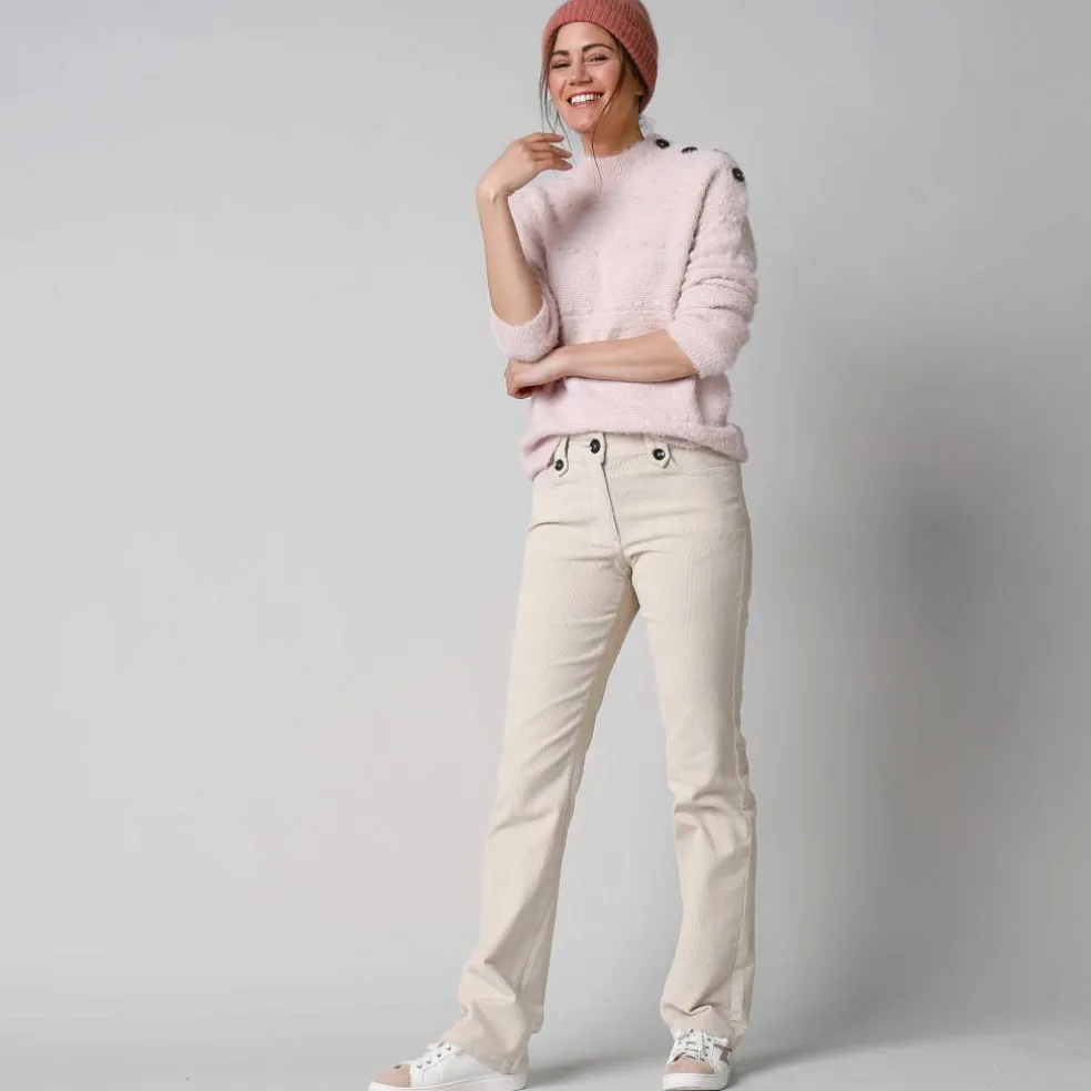 Pantalon droit, velours côtelé