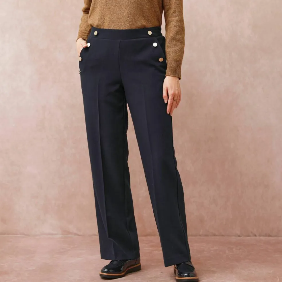 Pantalon fluide effet pont