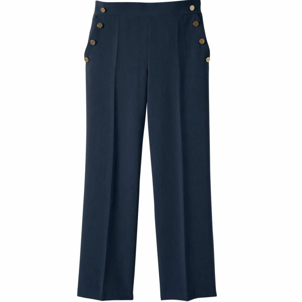Pantalon fluide effet pont