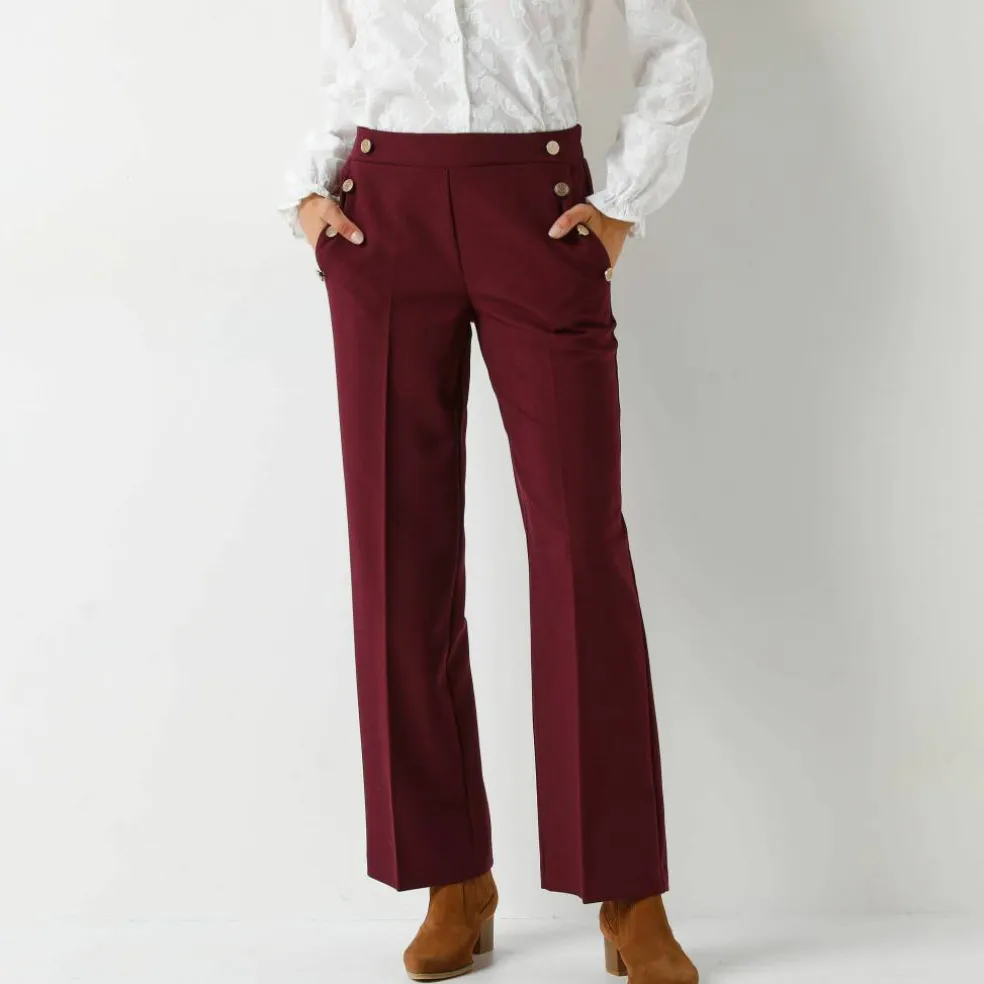 Pantalon fluide effet pont