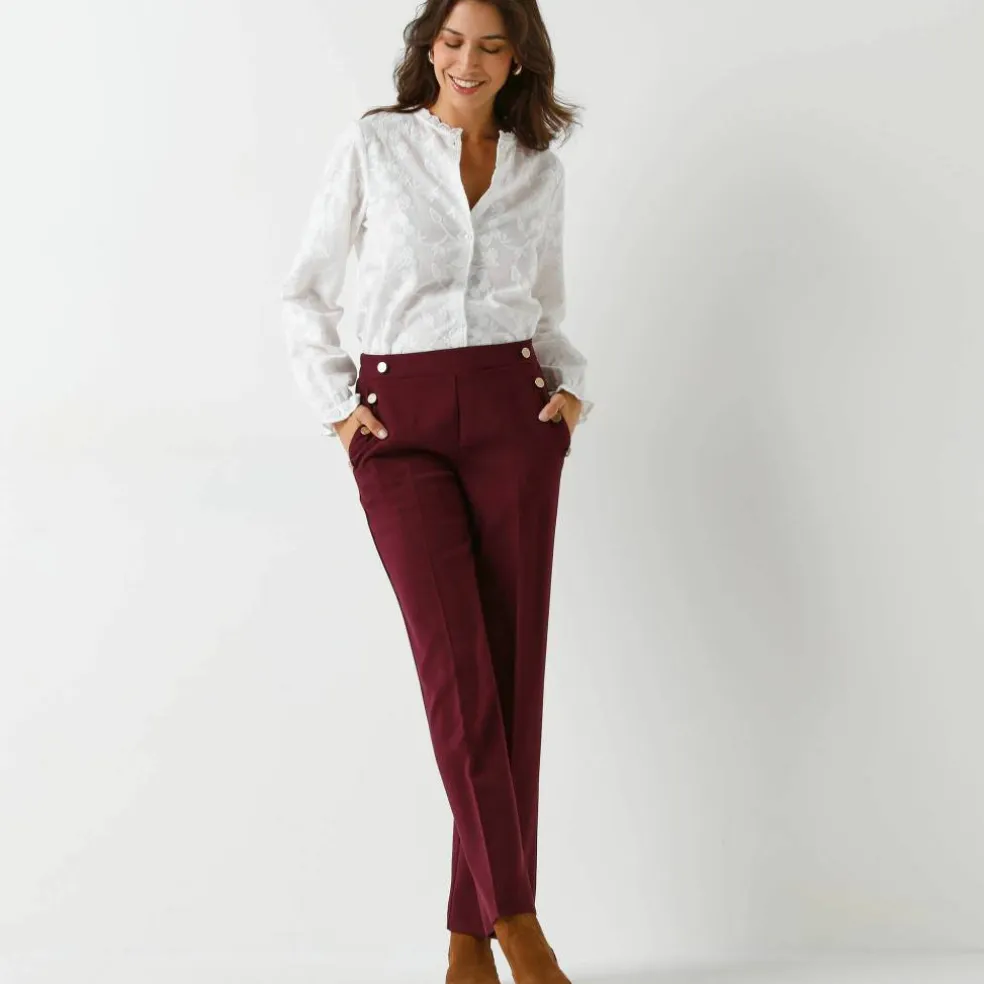 Pantalon fluide effet pont