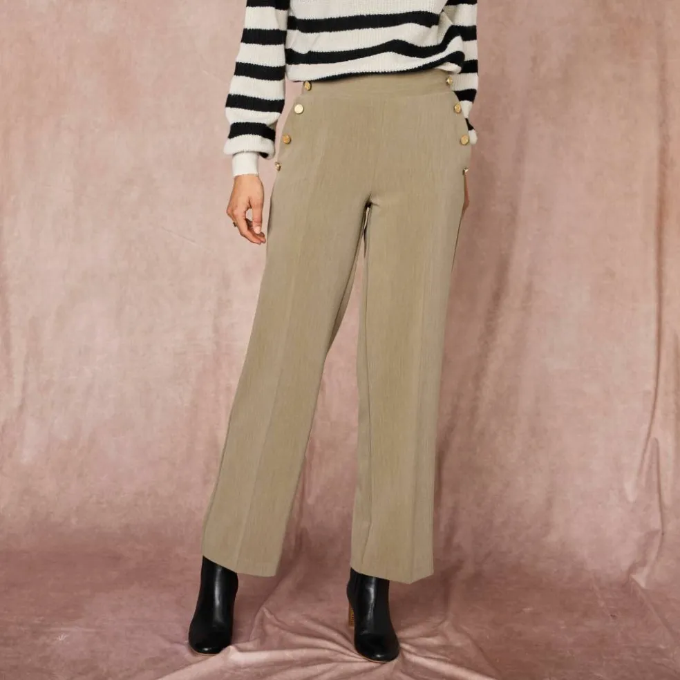 Pantalon fluide effet pont