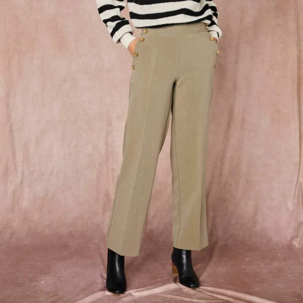 Pantalon fluide effet pont