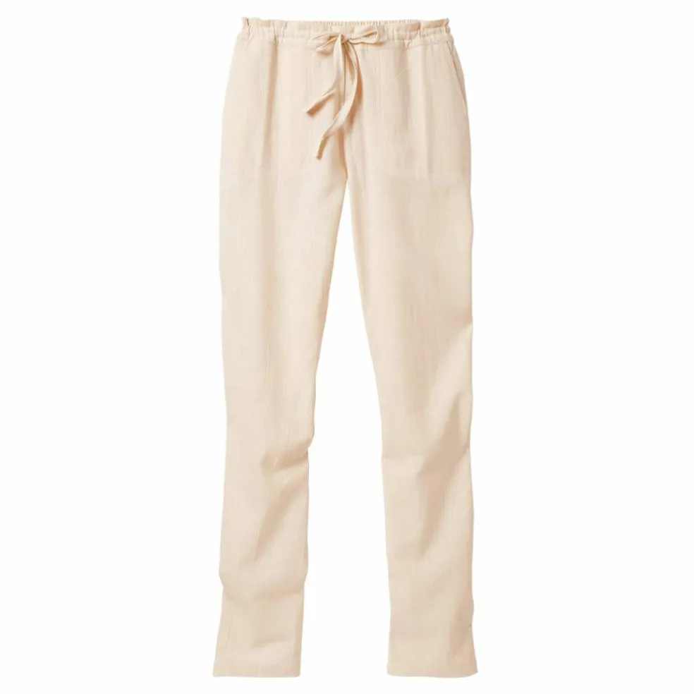 Pantalon fuselé fluide, lin-coton
