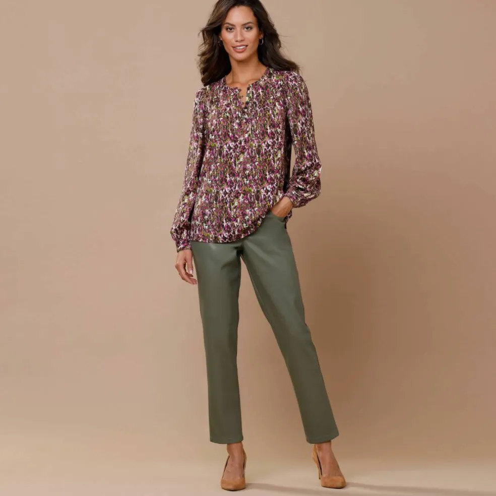 Pantalon fuselé 7/8ème aspect enduit