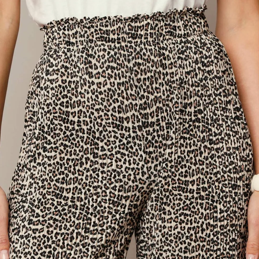 Pantalon imprimé , maille plissée