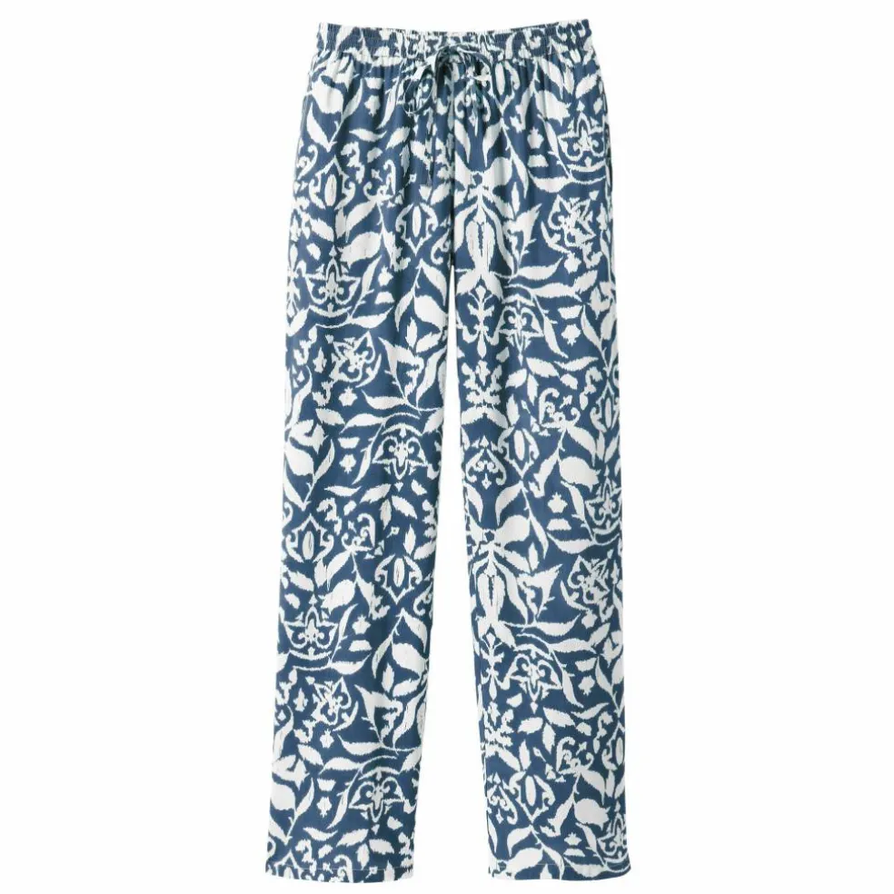Pantalon large fluide, imprimé bicolore
