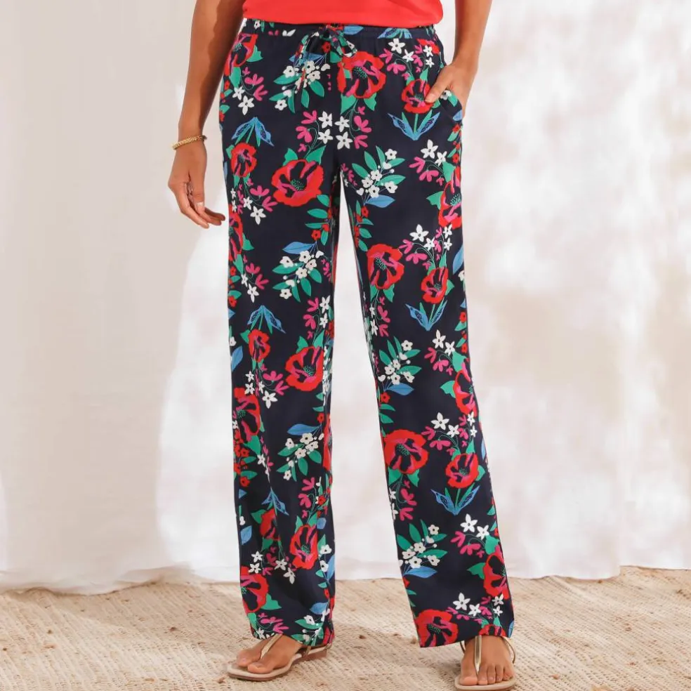 Pantalon large fluide, imprimé