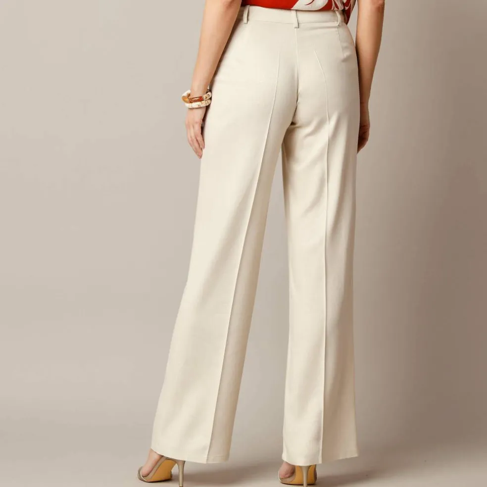 Pantalon large fluide, lin mélangé