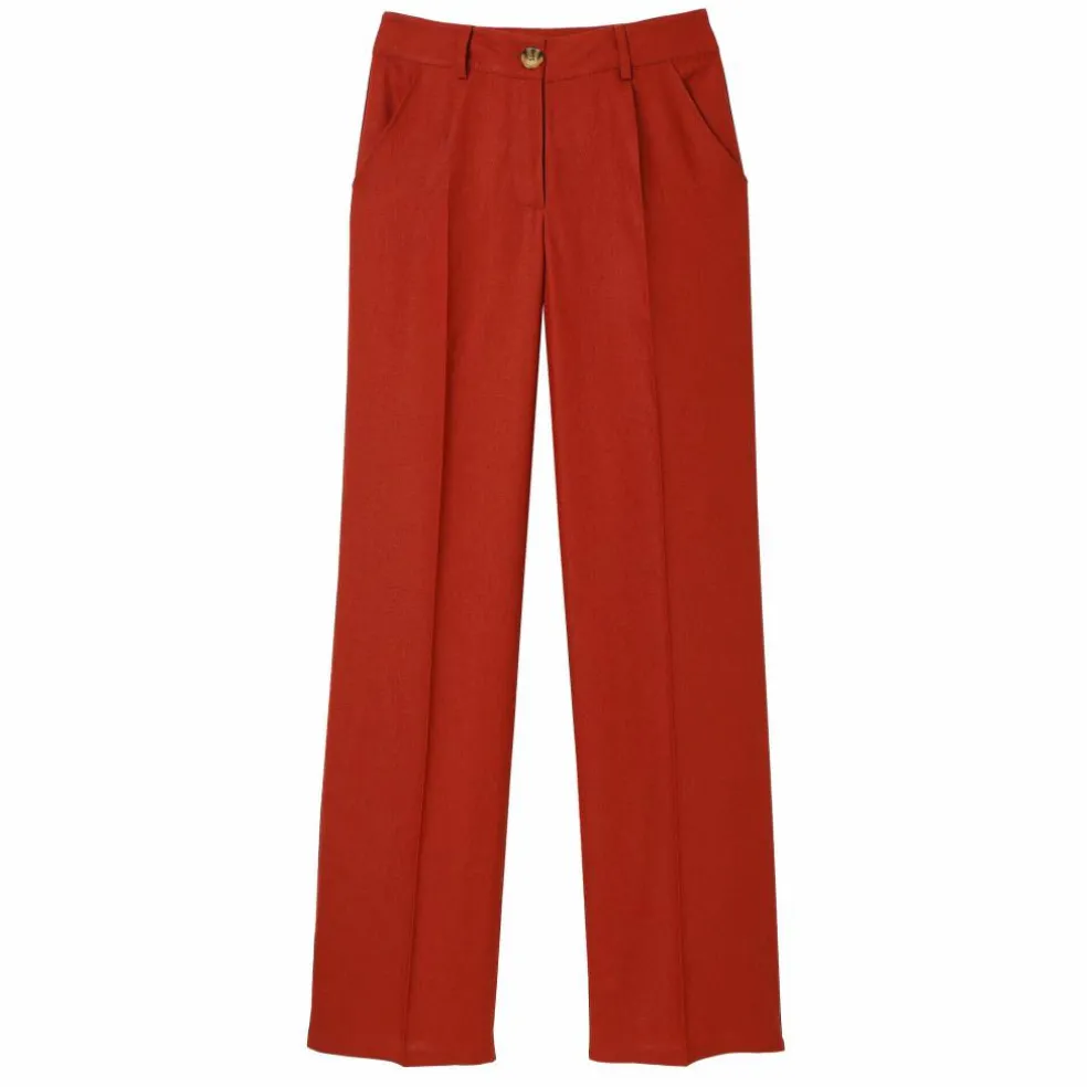 Pantalon large fluide, lin mélangé