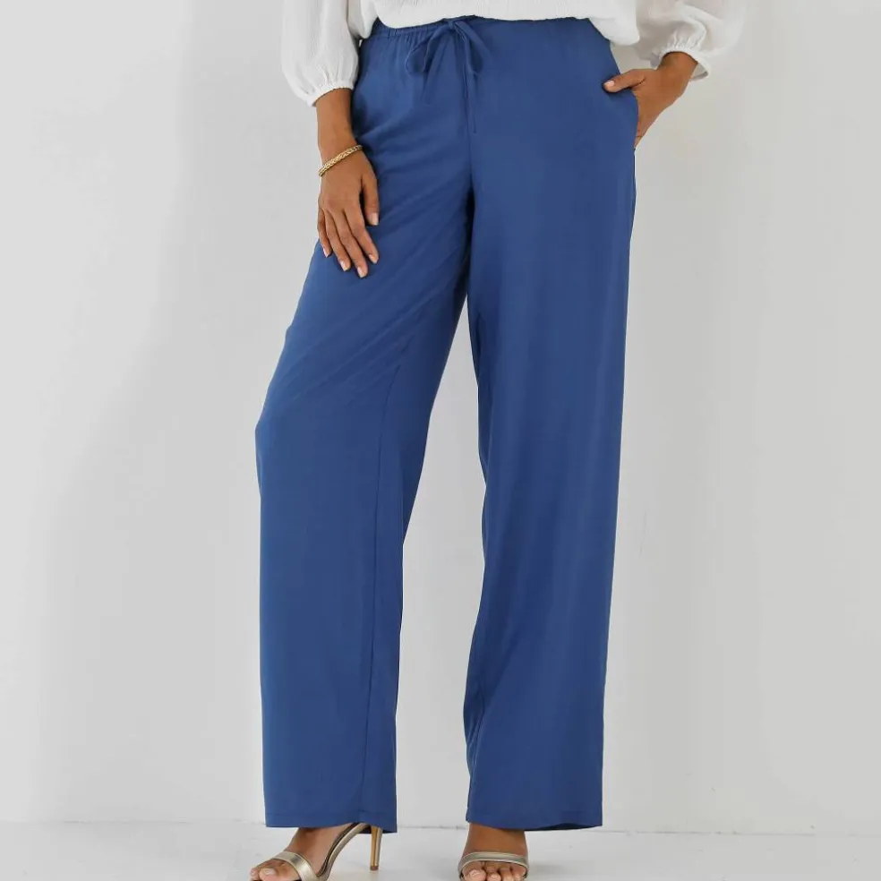 Pantalon large fluide uni