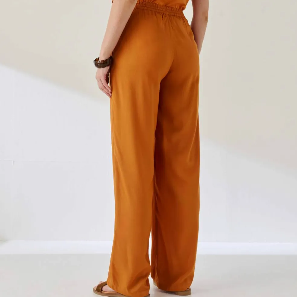 Pantalon large fluide uni