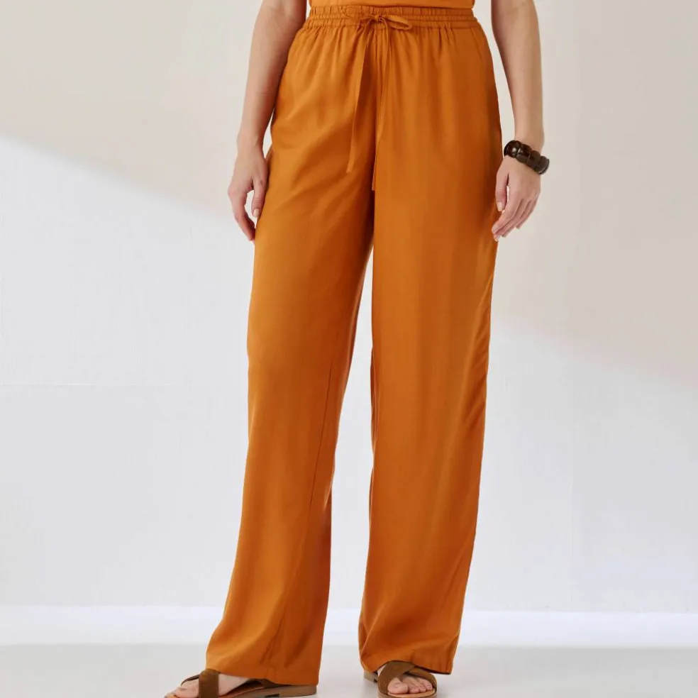Pantalon large fluide uni