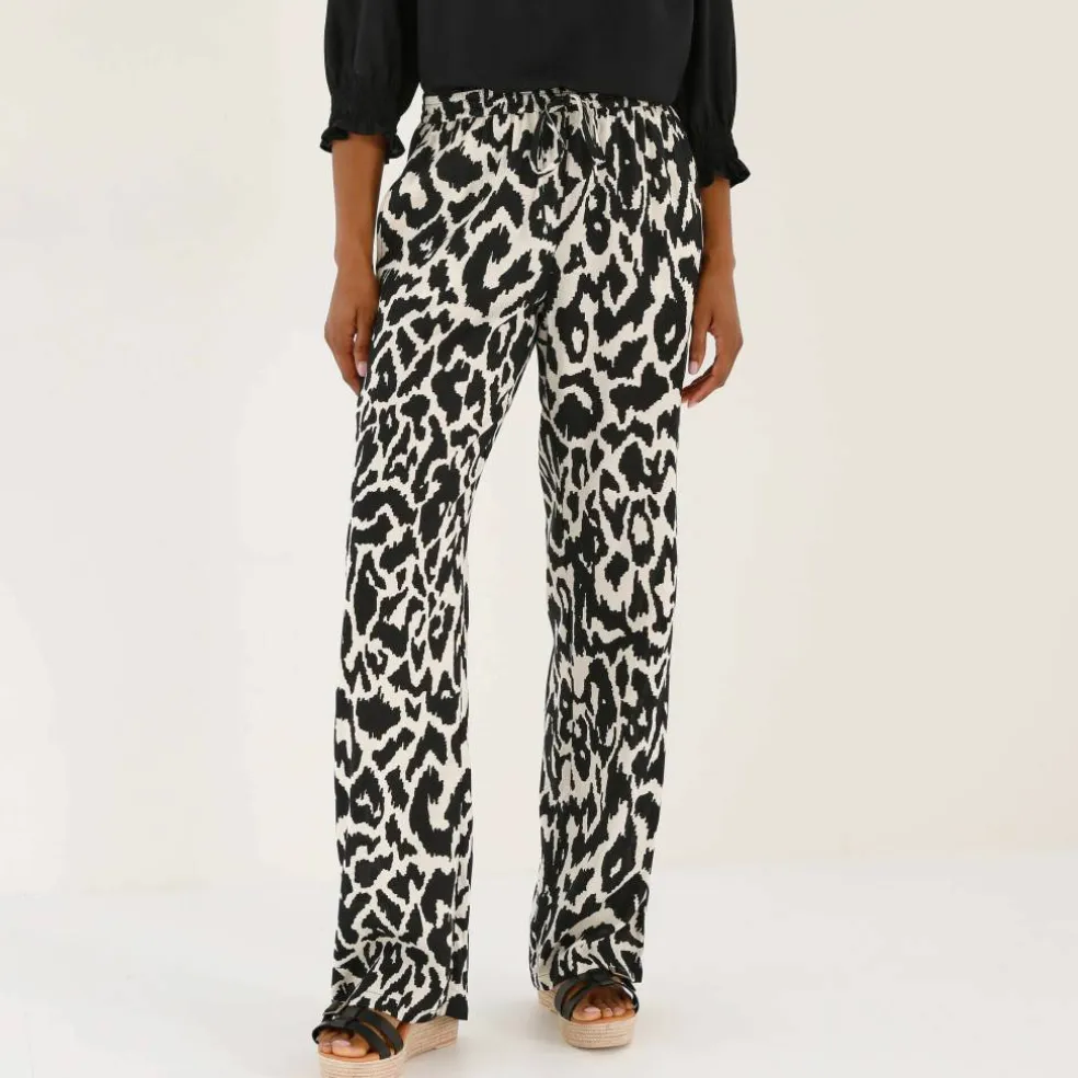 Pantalon large, imprimé