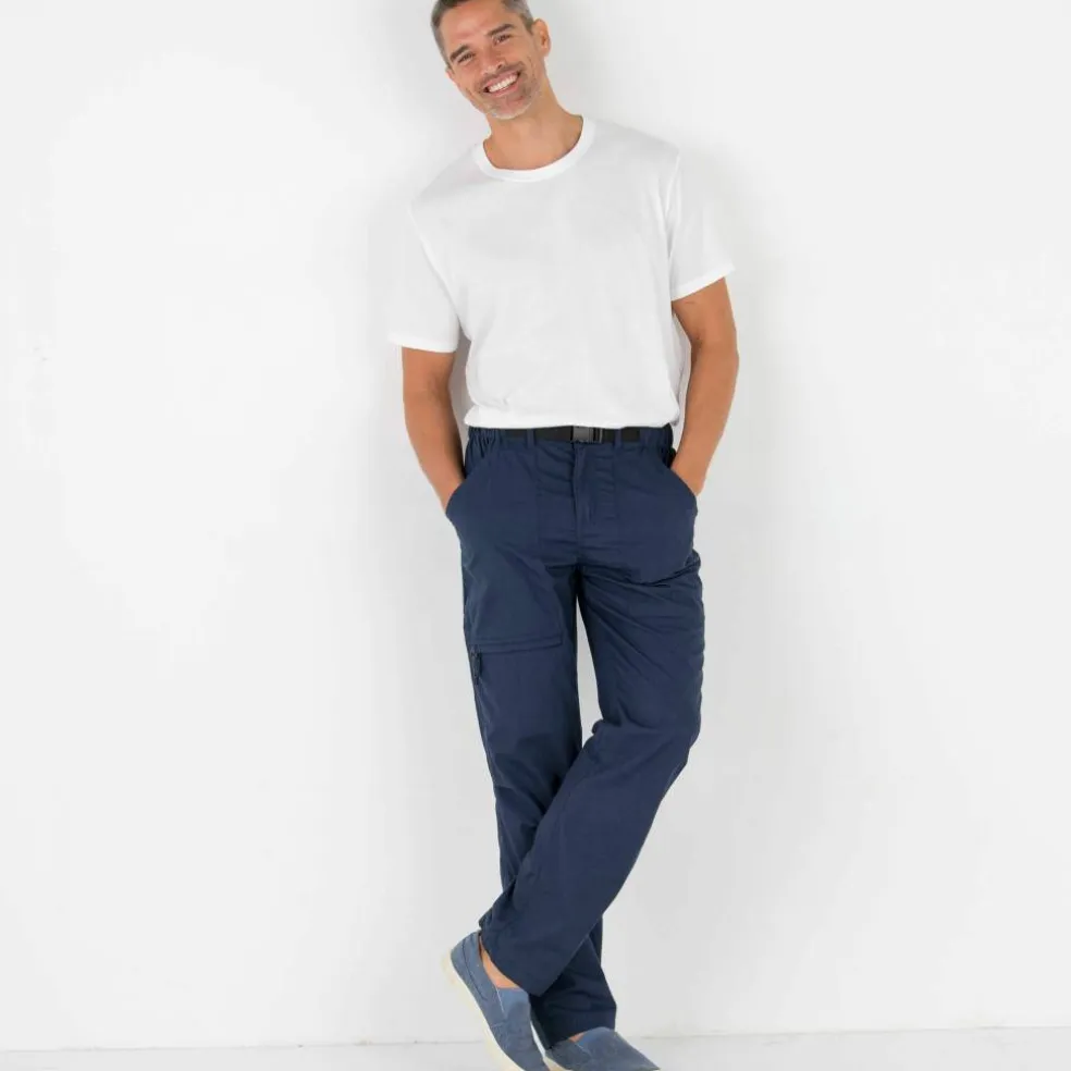 Pantalon 3/4 élastiqué + ceinture assortie