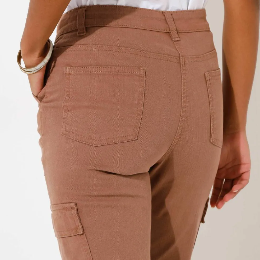 Pantalon 7/8ème cargo, twill stretch