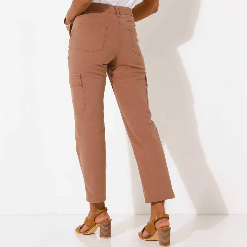 Pantalon 7/8ème cargo, twill stretch