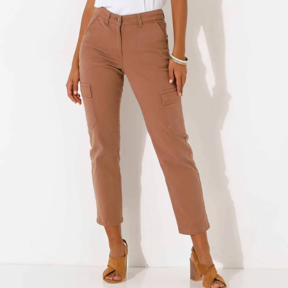 Pantalon 7/8ème cargo, twill stretch