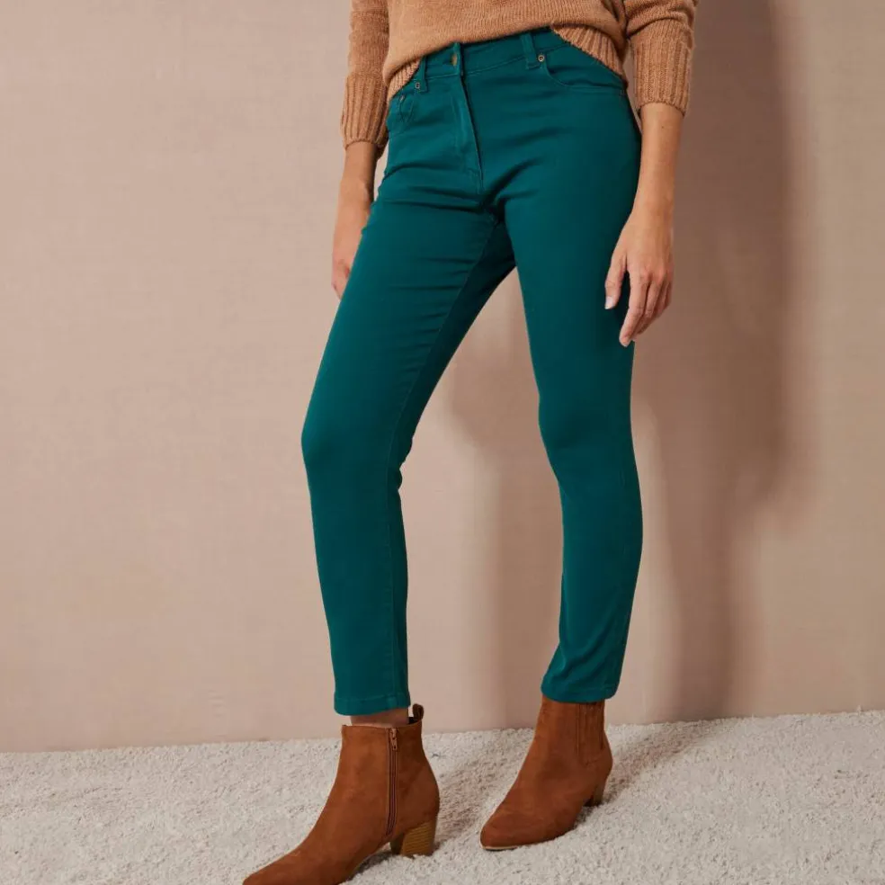Pantalon 7/8ème fuselé stretch uni